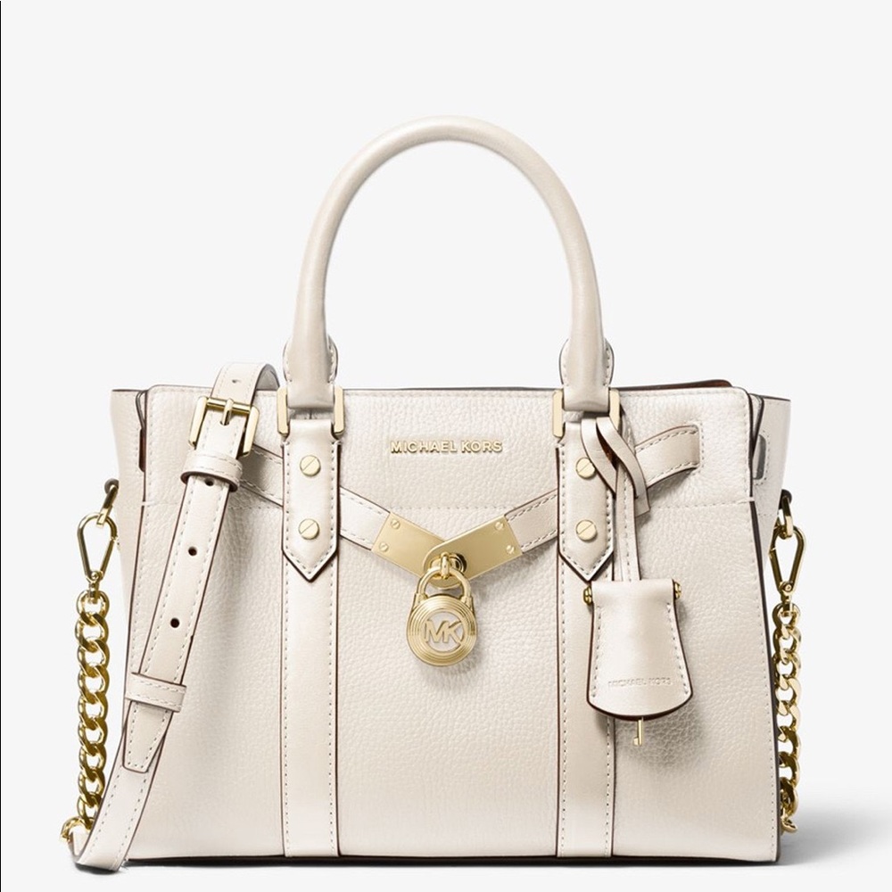 Michael Kors Nouveau Hamilton with Matching Wallet in Light Cream